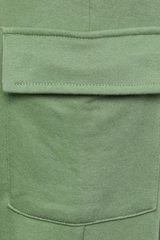 YOURS Curve Sage Green Cargo Pocket Cropped Joggers 4