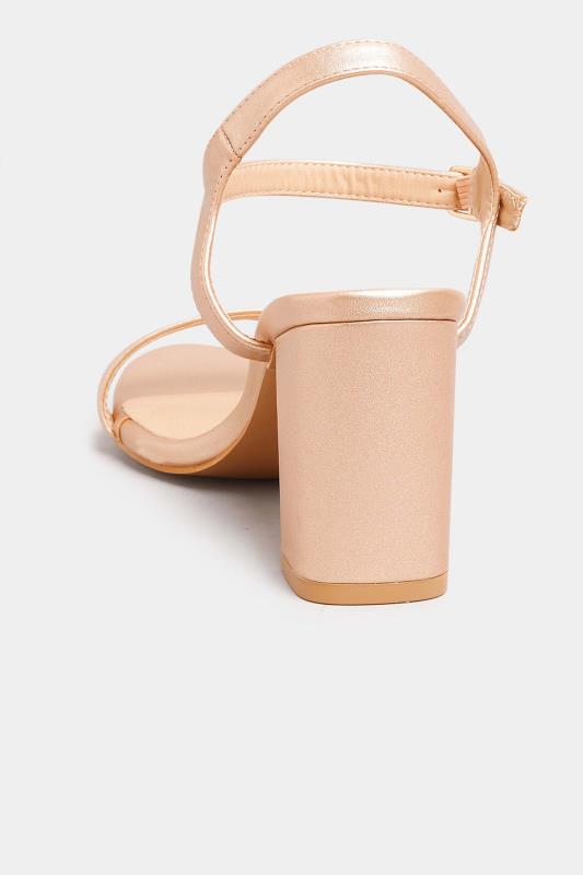 LIMITED COLLECTION Rose Gold Block Heel Sandals In Extra Wide EEE Fit 4