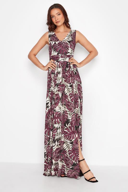 LTS Tall Purple Floral Side Slit Maxi Dress 2