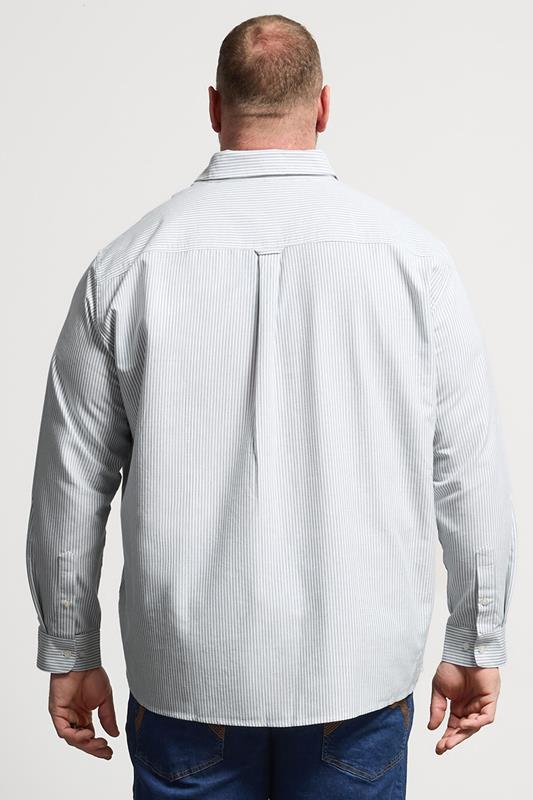 BadRhino Big & Tall Blue Stripe Long Sleeve Oxford Shirt | BadRhino 5