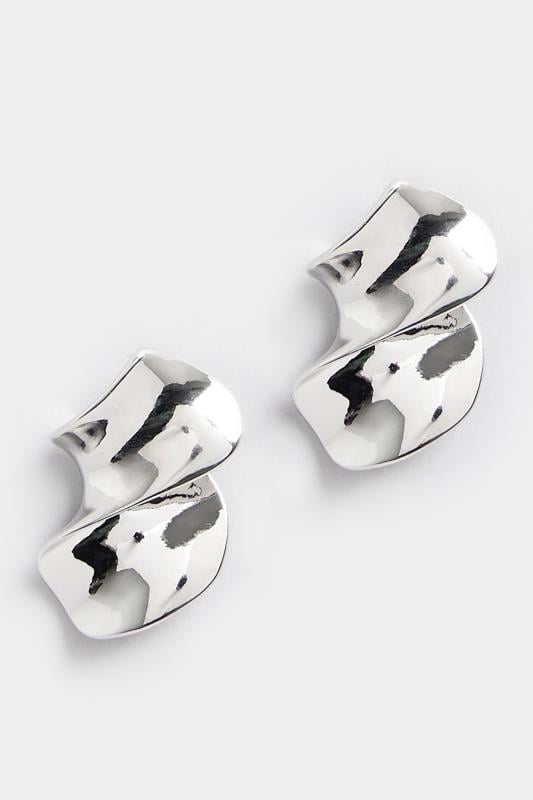 Silver Tone Statement Twist Earrings | Yours Clothing 2