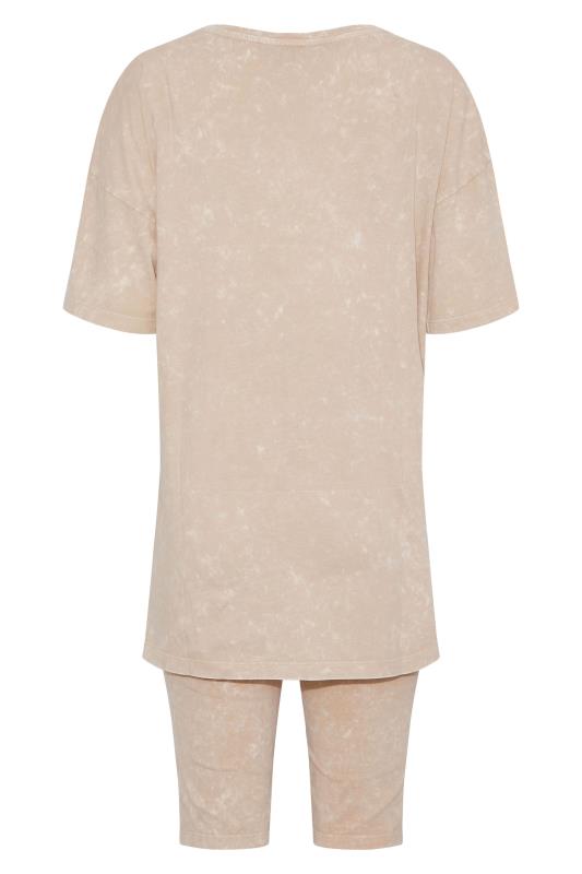 LTS Tall Maternity Beige Brown Acid Wash T-Shirt & Shorts Set_Y.jpg