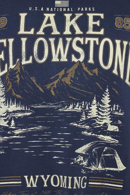 KAM Big & Tall Navy Blue Lake Yellowstone Graphic T-Shirt | BadRhino 3