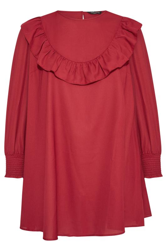LIMITED COLLECTION Red Frill Neck Blouse_F.jpg