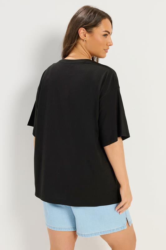 YOURS Plus Size Black 'New York' Leopard T-Shirt | Yours Clothing 2