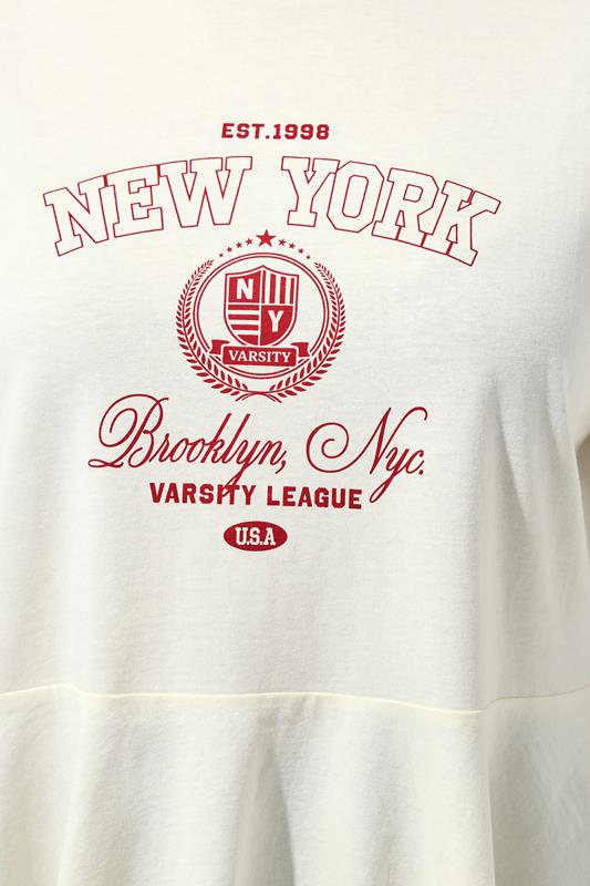 LIMITED COLLECTION Plus Size Ivory White Sporty New York Peplum Top 4