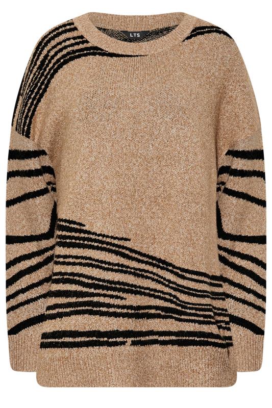 LTS Tall Women's Brown Tiger Print Knitted Jumper | Long Tall Sally  6