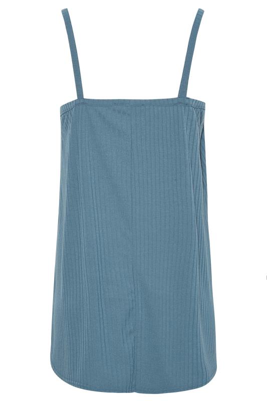 LTS Tall Women's Blue Ribbed Swing Cami Top | Long Tall Sally  6