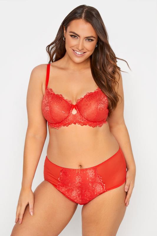 Red Lace Non-Padded Underwired Balcony Bra 2