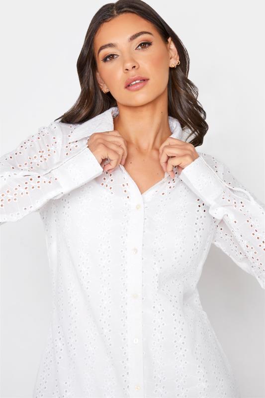 LTS Tall White Broderie Anglaise Shirt 4