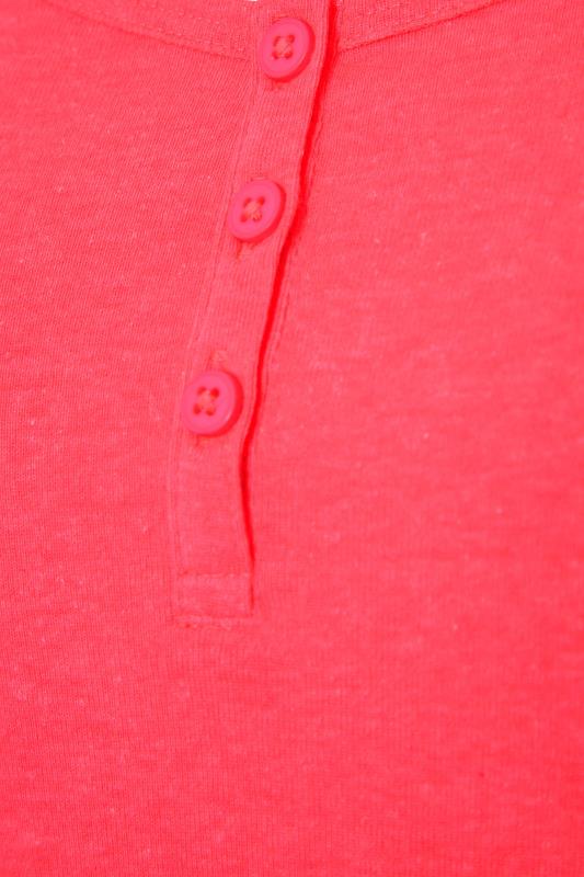 YOURS FOR GOOD Curve Neon Pink Rib Button Detail Vest Top_S.jpg