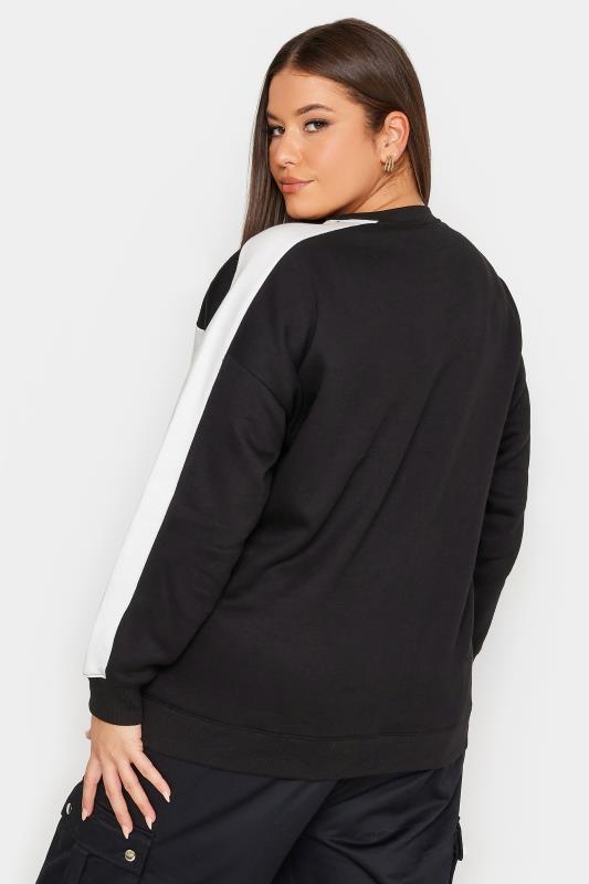 YOURS Curve Black 'Los Angeles' Slogan Varsity Sweatshirt | Yours Clothing 3