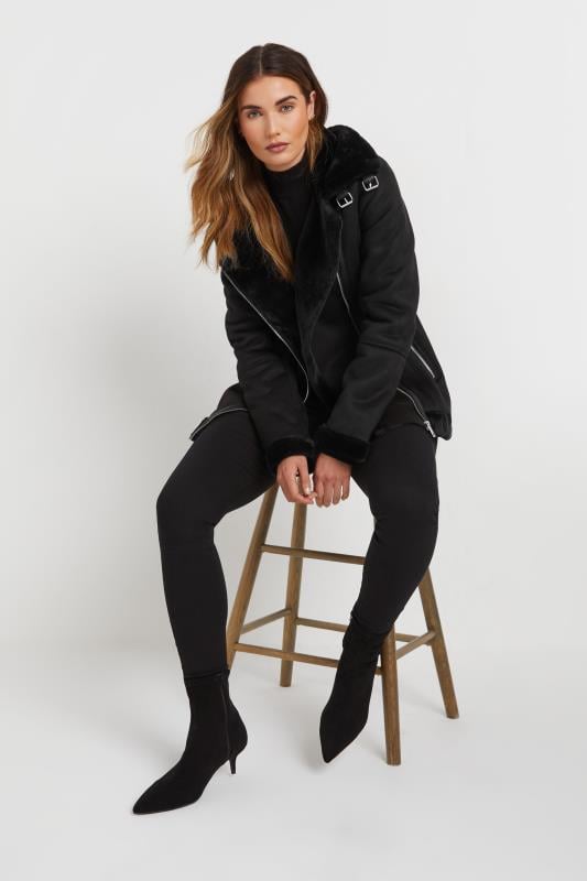 LTS Tall Black Aviator Jacket | Long Tall Sally 2