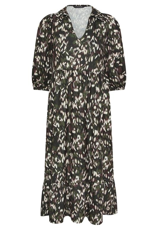 PixieGirl Petite Women's Khaki Green Camo Midi Dress | PixieGirl 5