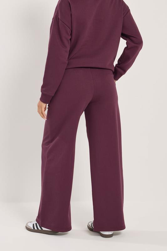 PixieGirl Petite Women's Burgundy Red 'Monte Carlo' Slogan Wide Leg Joggers | PixieGirl 2