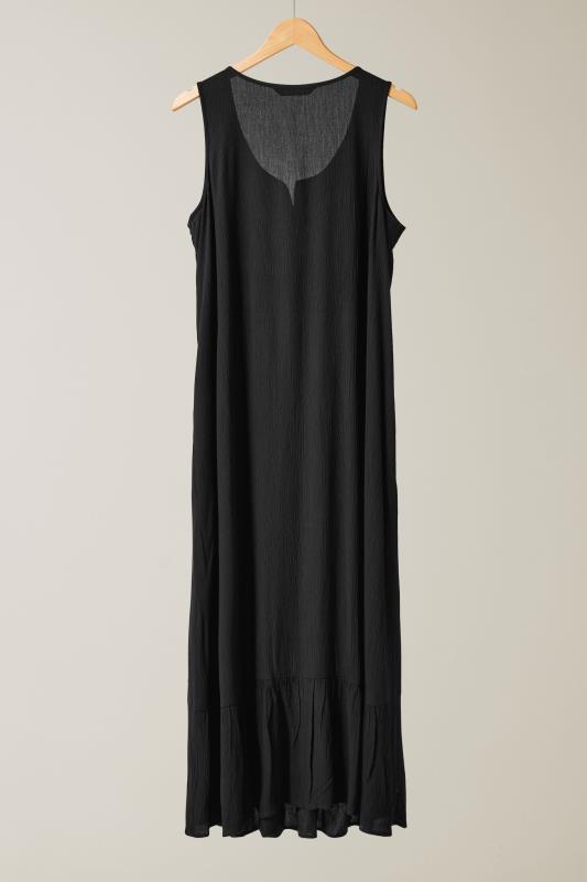 EVANS Plus Size Black Crinkle Broderie Maxi Dress | Evans  6
