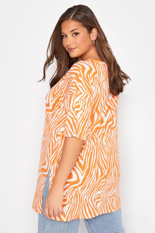 Curve Orange Zebra Print Oversized T-Shirt_C.jpg