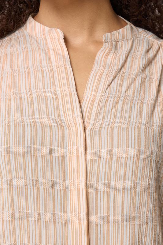 M&Co Orange Stripe Short Puff Sleeve Blouse | M&Co 4