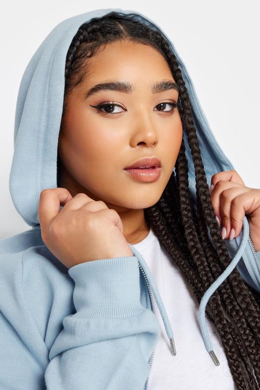 YOURS Plus Size Pastel Blue Zip Through Hoodie | Yours Clothing 6
