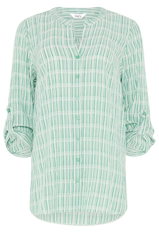 M&Co Green Stripe Notch Neck Blouse | M&Co 5