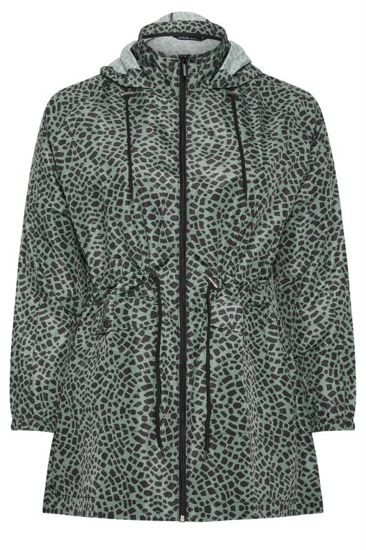 YOURS Plus Size Green Tile Print Lightweight Parka Jacket | Yours Clothing 5
