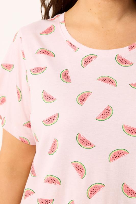 YOURS Plus Size Pink Watermelon Print Nightdress | Yours Clothing 4