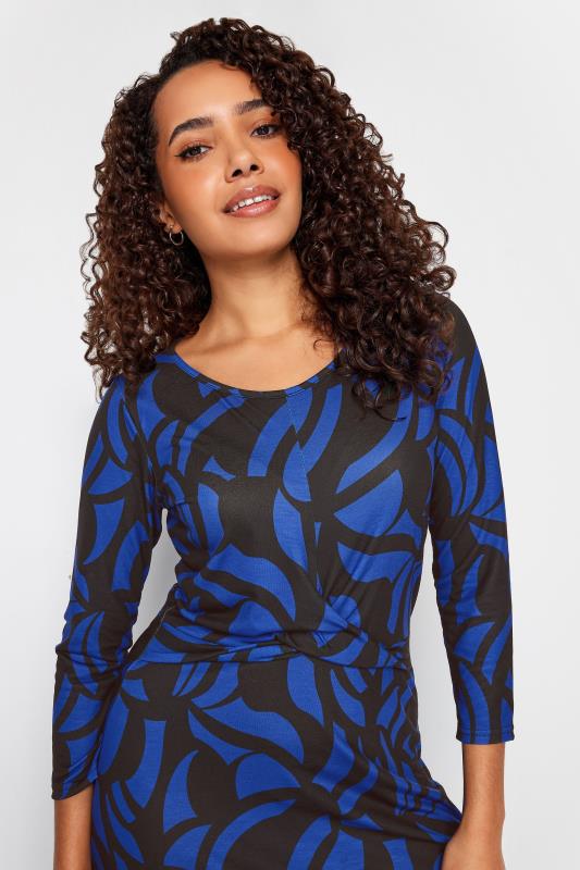 M&Co Black & Blue Geometric Print Twist Front Midaxi Dress | M&Co 5
