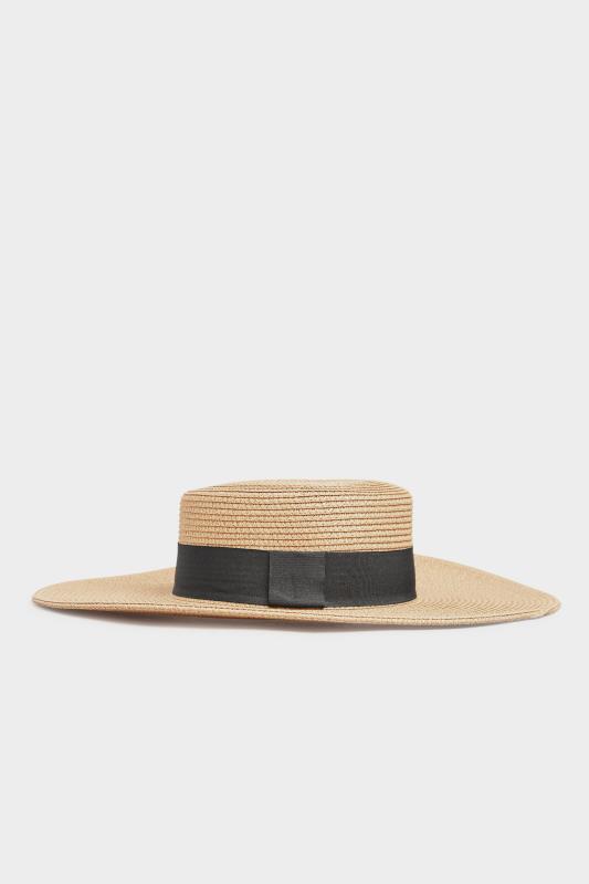 Natural Brown Straw Wide Brim Boater Hat 2