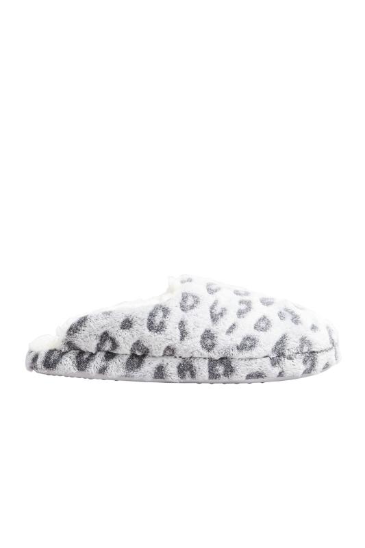 Grey Leopard Print Mule Slippers In Extra Wide Fit | Yours Clothing 7