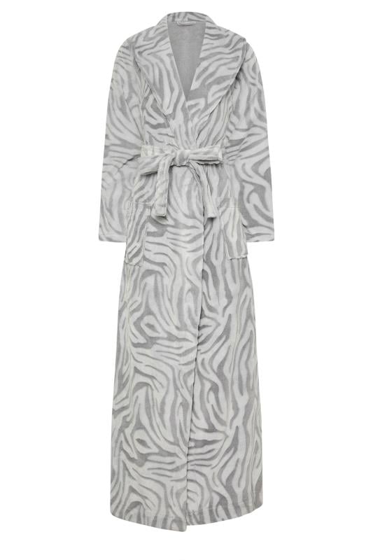 LTS Tall Grey Zebra Print Maxi Dressing Gown | Long Tall Sally 5