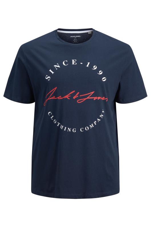 JACK & JONES Big & Tall Navy Blue Herro T-Shirt 3