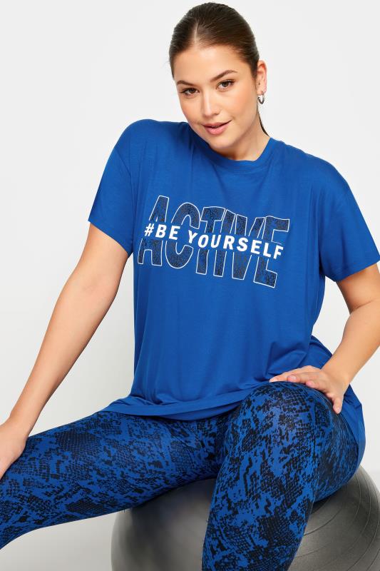  Grande Taille YOURS ACTIVE Curve Blue '#Be Yourself' Top