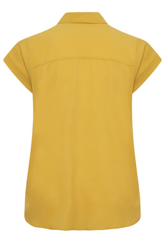 YOURS Curve Plus Size Yellow Collared Shirt | Yours Clothing  7
