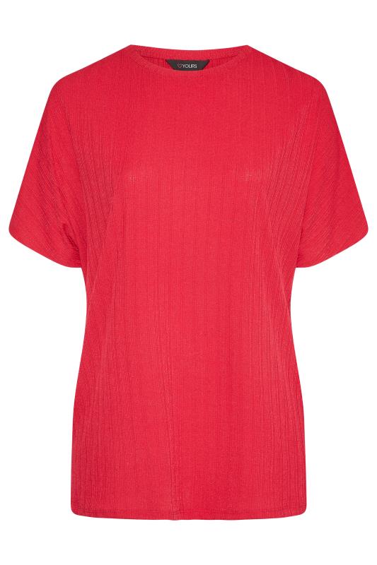 Plus Size Red Ribbed Swing T-Shirt | Yours Clothing 6