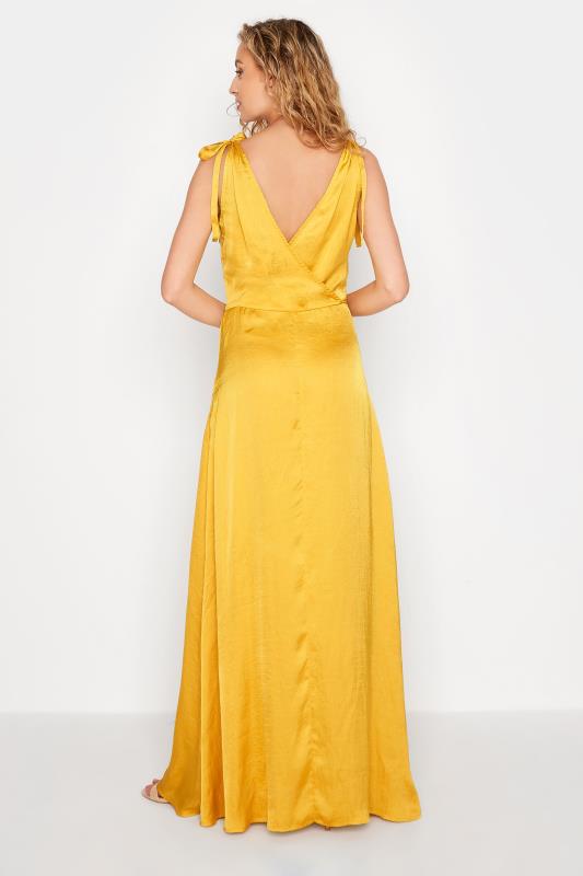 LTS Tall Yellow Satin Maxi Dress 3