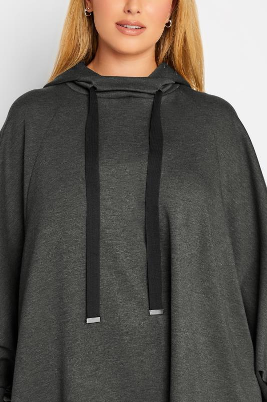 YOURS LUXURY Plus Size Charcoal Grey Tie Detail Oversized Hoodie | Yours Clothing 4