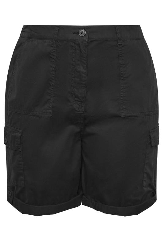 YOURS Plus Size Black Cargo Chino Shorts | Yours Clothing 6