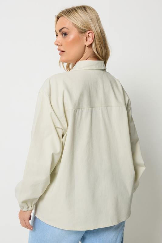 YOURS Plus Size Ivory White Utility Shacket | Yours Clothing 5