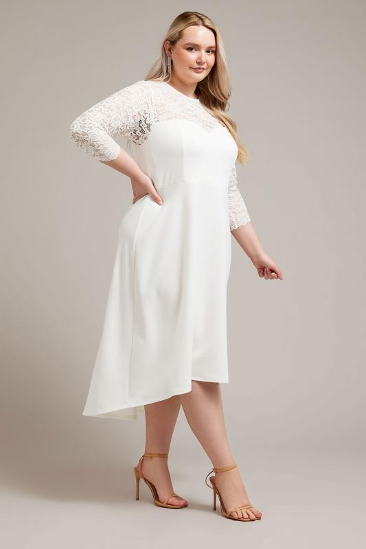 YOURS LONDON Plus Size White Lace Sweetheart Dress | Yours Clothing 4