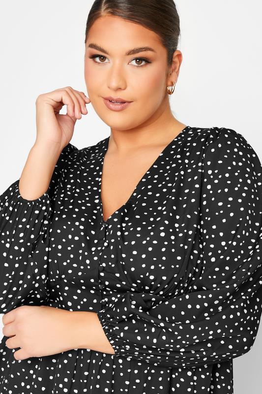 LIMITED COLLECTION Plus Size Black & White Spot Print Blouse | Yours Clothing 4