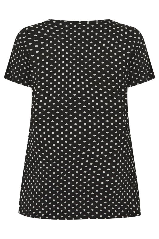 Plus Size Black Polka Dot Tassel T-Shirt | Yours Clothing 7