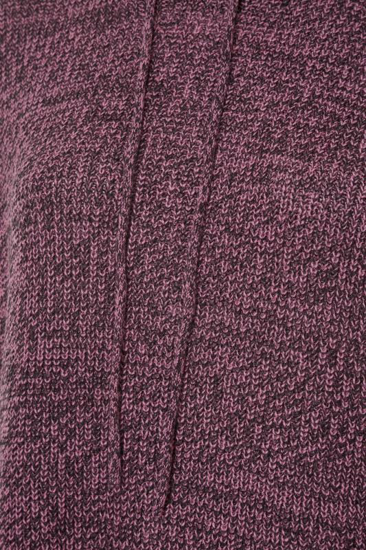 Curve Pink & Black Marl Knitted Hoodie 6