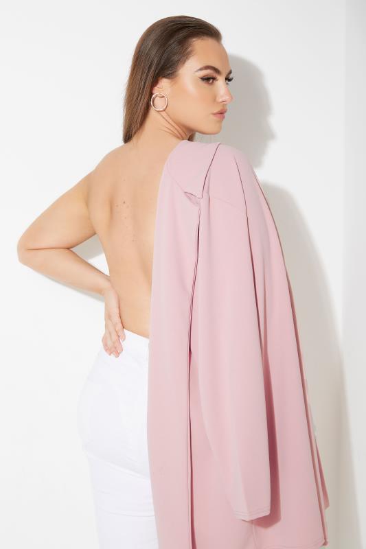 YOURS Curve Plus Size Dusky Pink Longline Blazer | Yours Clothing  5