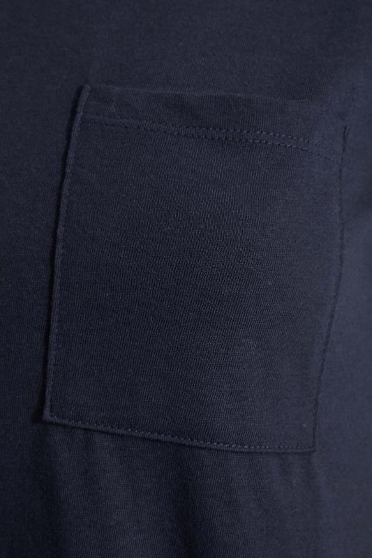 Petite Navy Blue Short Sleeve Pocket T-Shirt 5