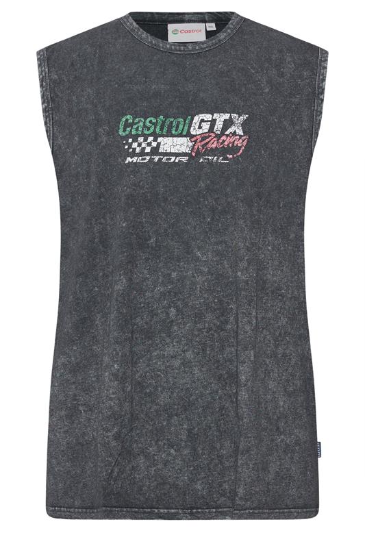 BadRhino Big & Tall Black Acid Wash 'Castrol' Graphic Vest | BadRhino 8