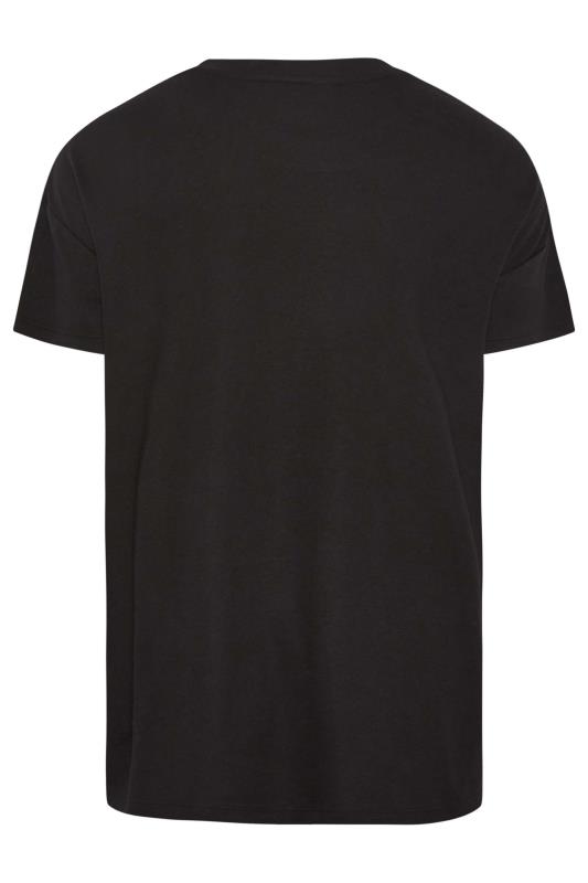 YOURS Curve Plus Size Black 'J'adore' Slogan Lips Foil Print T-Shirt | Yours Clothing 7