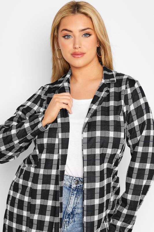 Plus Size LIMITED COLLECTION Black & White Check Blazer | Yours Clothing 4