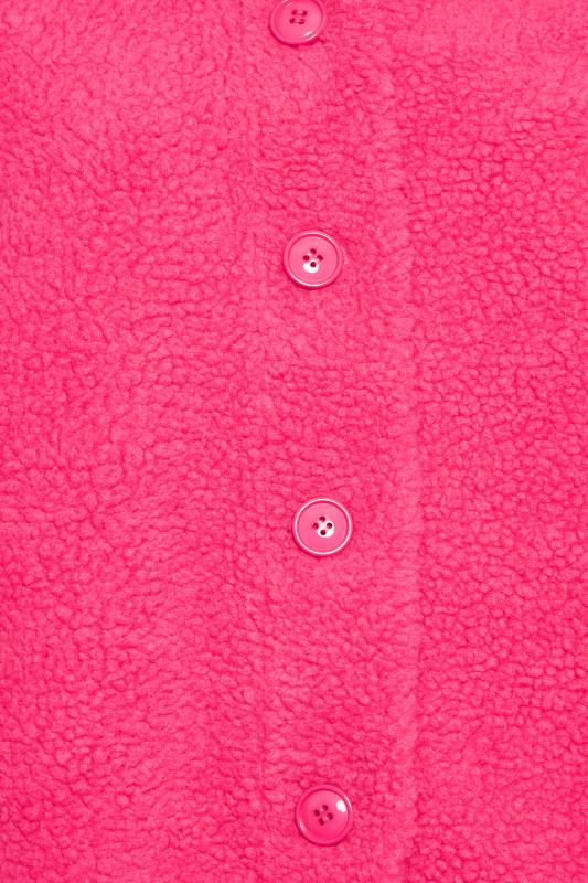YOURS Plus Size Hot Pink Teddy Fleece Jacket | Yours Clothing 7