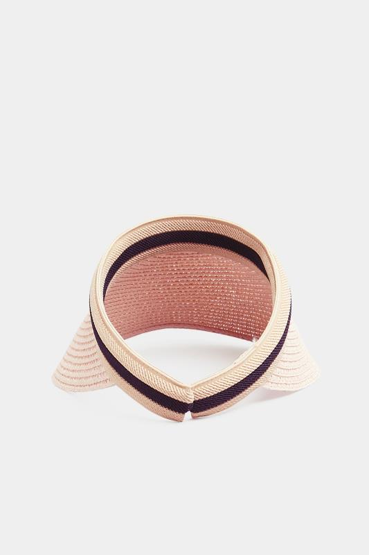 Pink Woven Straw Visor | Yours Clothing  4