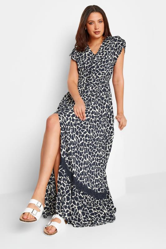 LTS Tall Women's Navy Blue Animal Print Maxi Dress | Long Tall Sally  2